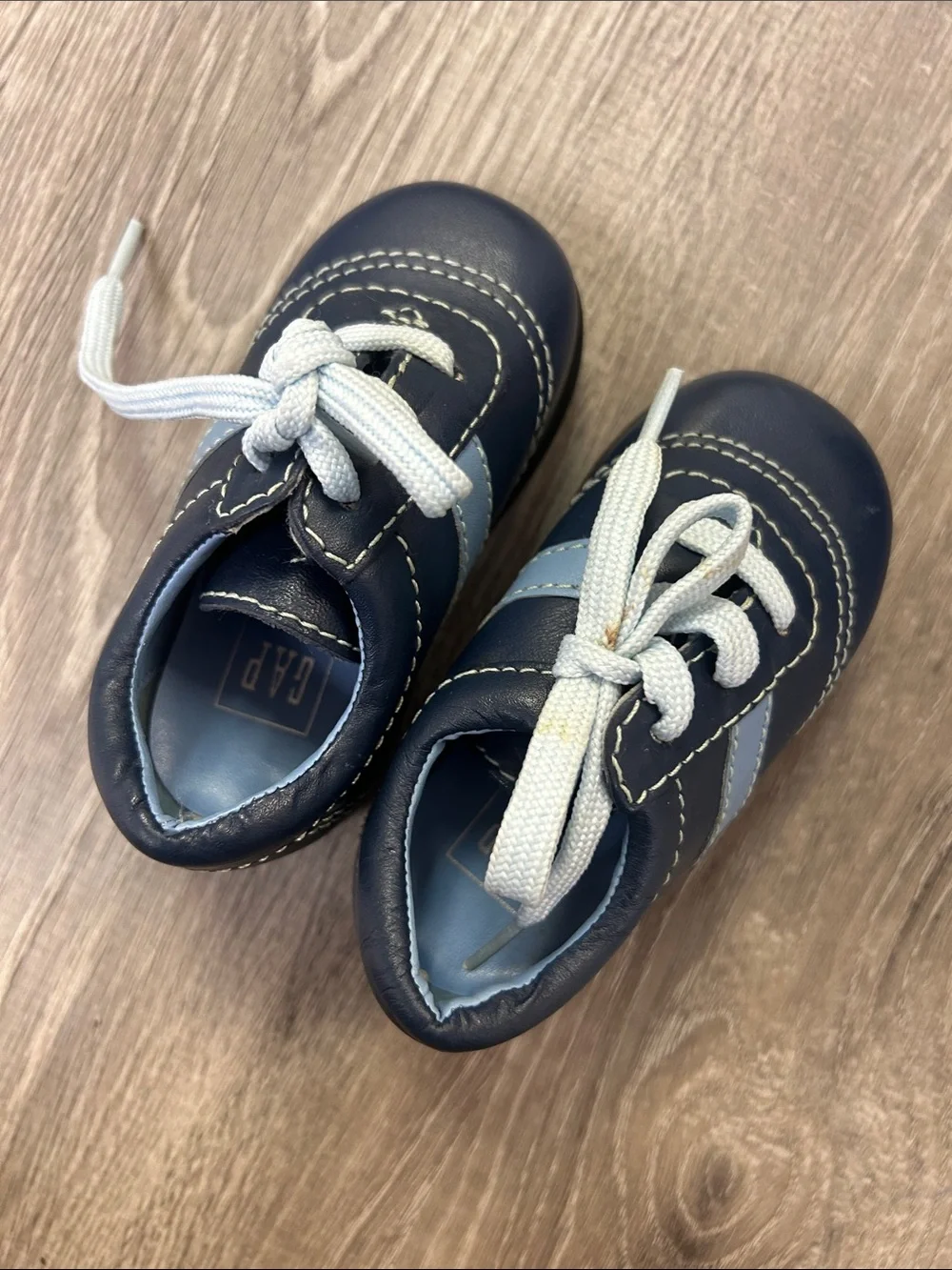 GAP Navy and Light Blue Lace-Up Baby Sneakers